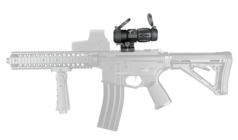Tactical Rifle Scope 3x Magnifier Compact Sight with Flip to Side Mount for Picatinny Rail