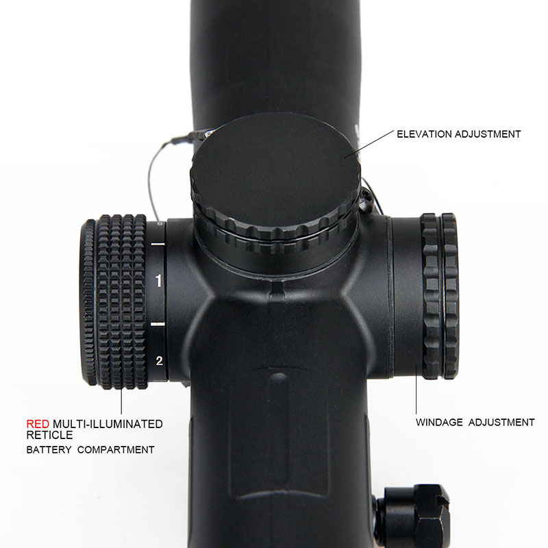 1-6x24 Rifle Scope, Horseshoe/Crosshair Riflescope