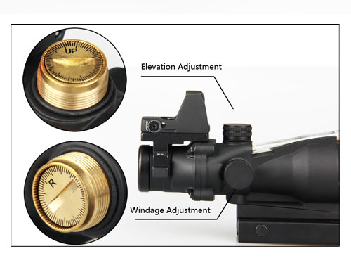 4x32 ACOG Style Fiber Rifle Scopes with Red Dot Sight Best Rfle Scopes Brands for Deer Hunting