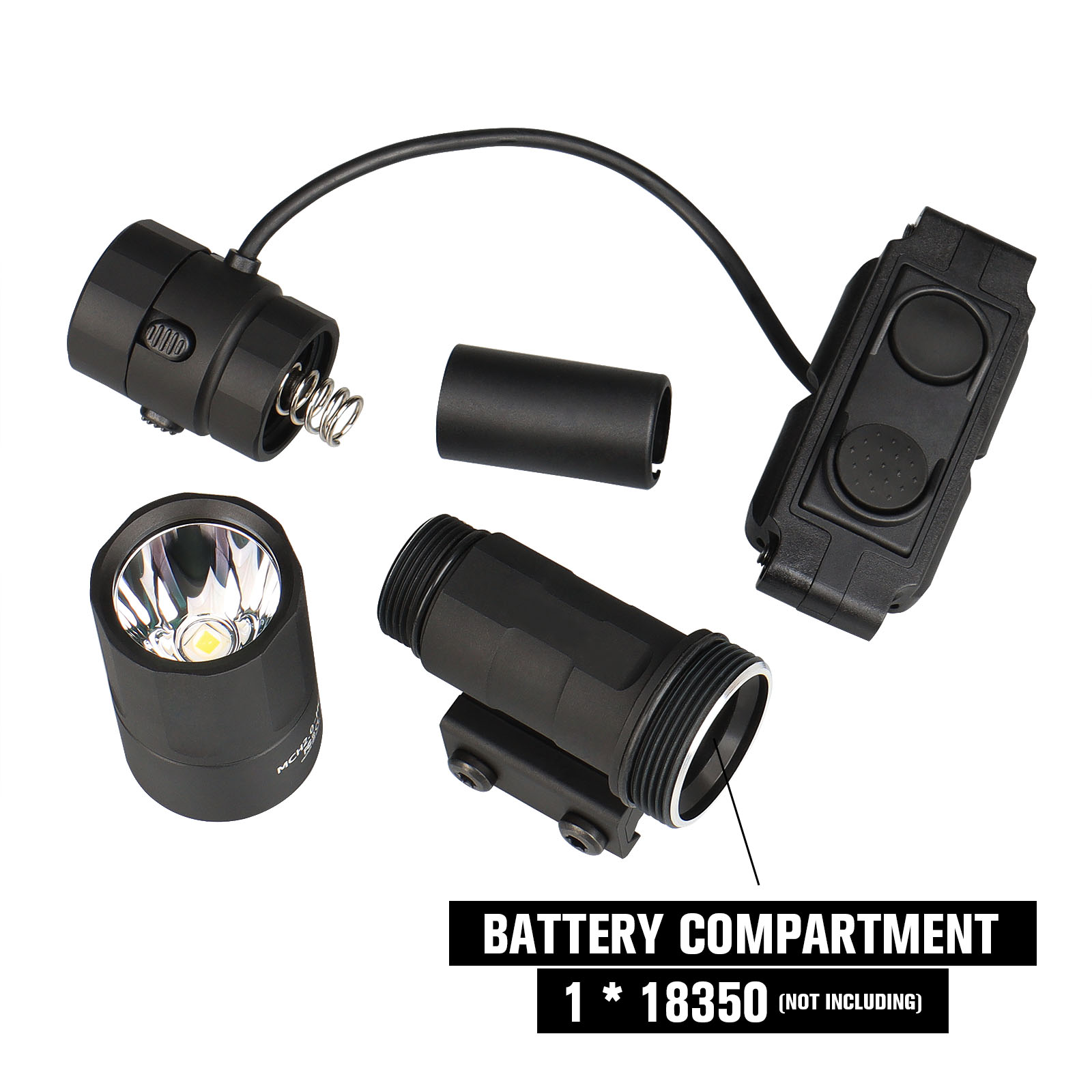 LED Micro 2.0 MCH Single Output Flashlight 1400 Lumens Light 40,000 Candela