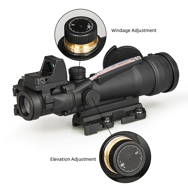 Tjcon ACOG 3.5x35 Rifle Scopes w/ Illuminated with RMR Red Dot Sight M249 Ballistic Reticle