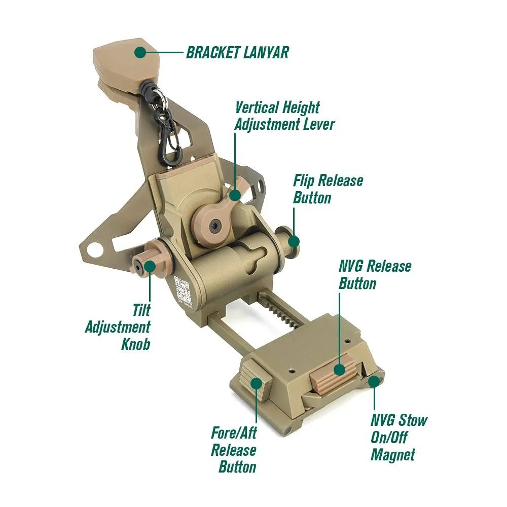 L4G30 NVG Helmet Mount with Lanyard Combination Set for PVS14/PVS18