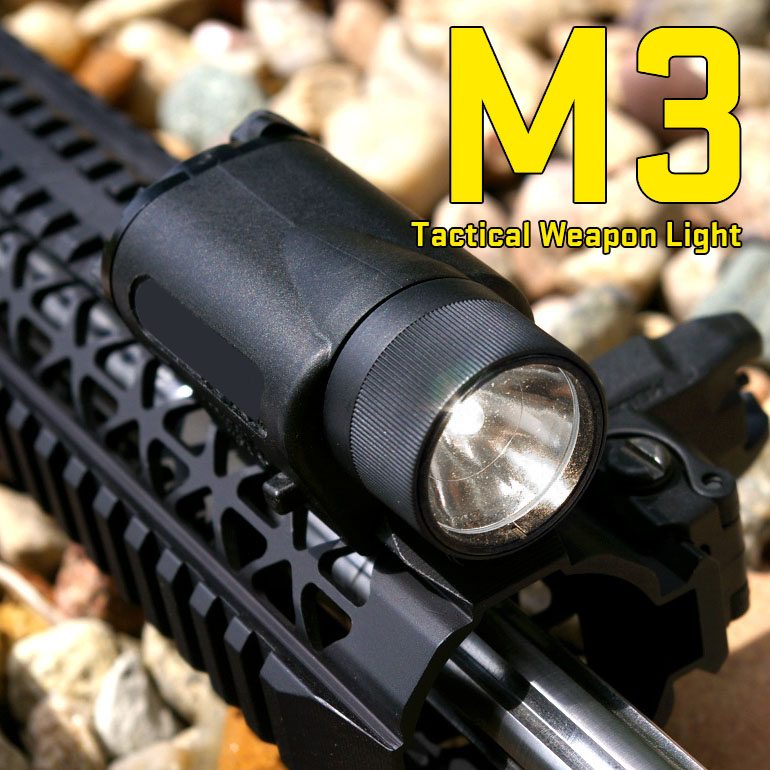 Super Beam 220 Lumens M3 LED flashlight 21.2mm Rail 1 Hours