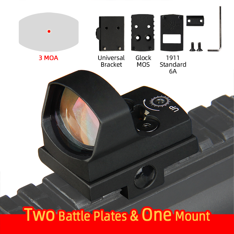3 MOA Red Dot sight Riflescope airsoft with reflex sight Mount fit 1911 Glock Pistol Picatinny Rail for Hunting