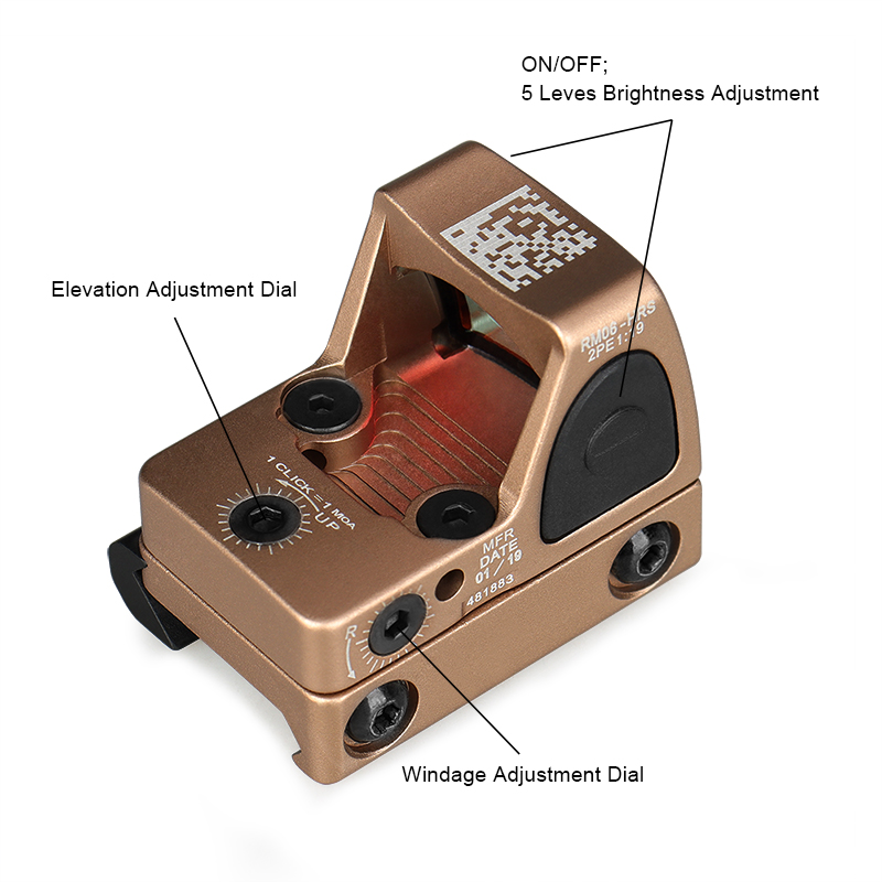 Tactical Red Dot Scope Compact Collimator Reflex Sight Hunting Riflescope Pistol Optics Weaver Rail
