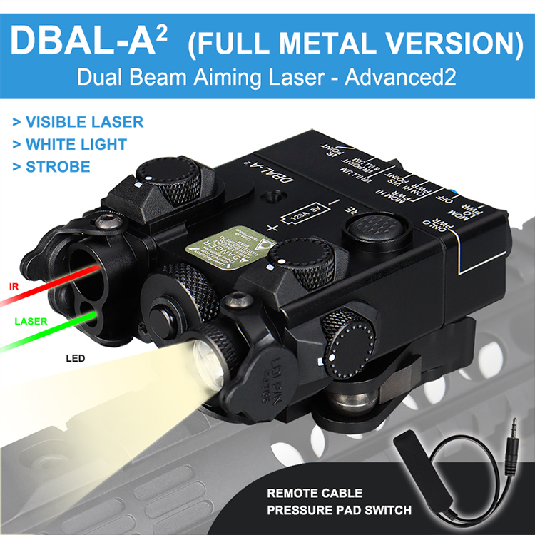 DBAL-A2 (AN/PEQ-15A) Aiming Laser LED Flashlight with Green Laser Dual Beam Aiming Laser - Advanced2