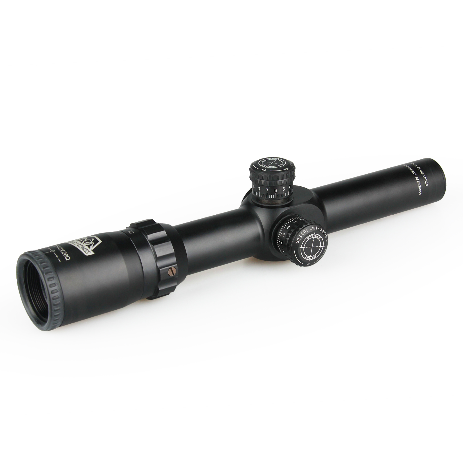 30mm Aluminum Alloy Picatinny Rail - Mounted 2.5 - 10X26 Riflescope with Multilayer Broadband Coating, Mil - Dot Reticle, 6 - Level Red/Green Illumination, and ±30 - ±40 E/W Adjustment