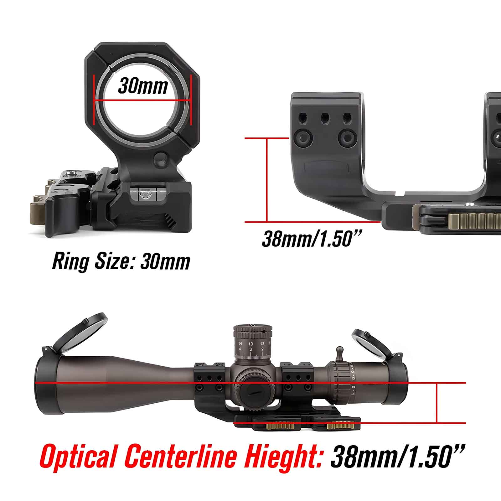 YSS 30mm Cantilever Scope Mount (Quick Detachable Version) - Black