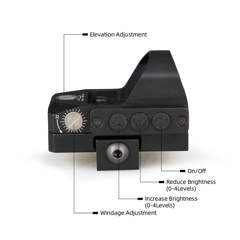 YSS 2 MOA Manual Control Red Dot Sight Compatible With RMR Footprint And Picatinny Mount For Rifle Pistol Shotgun