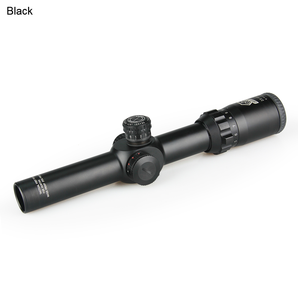 30mm Aluminum Alloy Picatinny Rail - Mounted 2.5 - 10X26 Riflescope with Multilayer Broadband Coating, Mil - Dot Reticle, 6 - Level Red/Green Illumination, and ±30 - ±40 E/W Adjustment