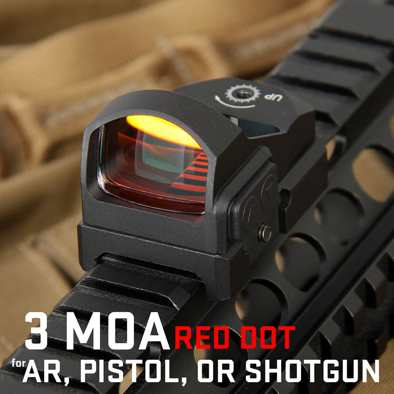 3 MOA Red Dot Reflex Sight Scope Micro Mini Red Dot Optics with Weaver Mount for Rifle Handguns
