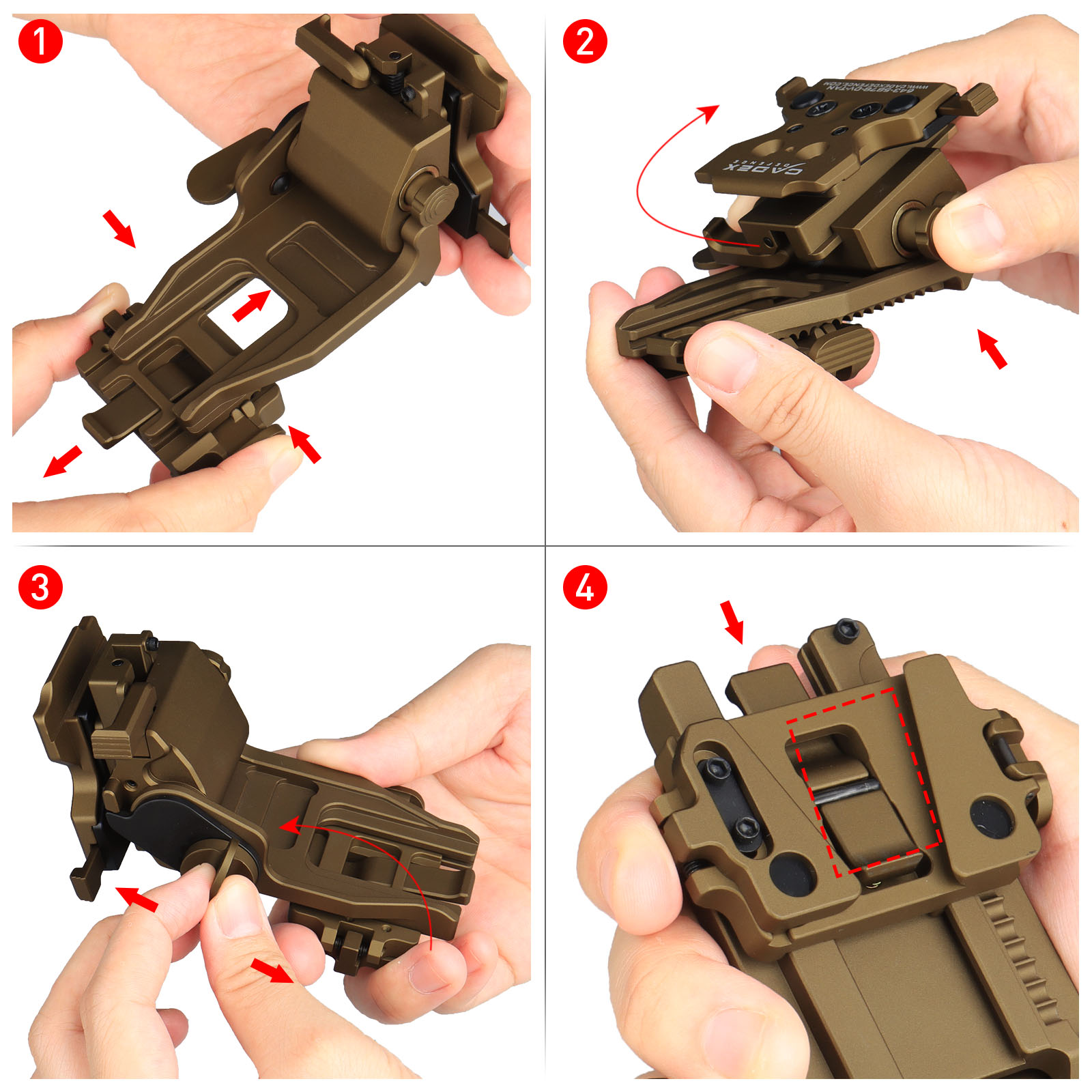 Low Profile Flip-up NVG Mount with Break-Away Fits pvs14/pvs18 Night Vision Goggles