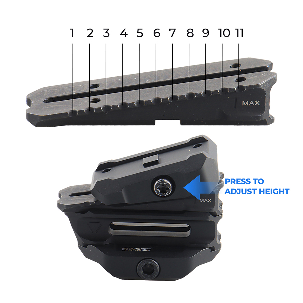 Strike Variable Height Optic Mount for Aimpoint® Micro Standard (1913 Picatinny Compatible)