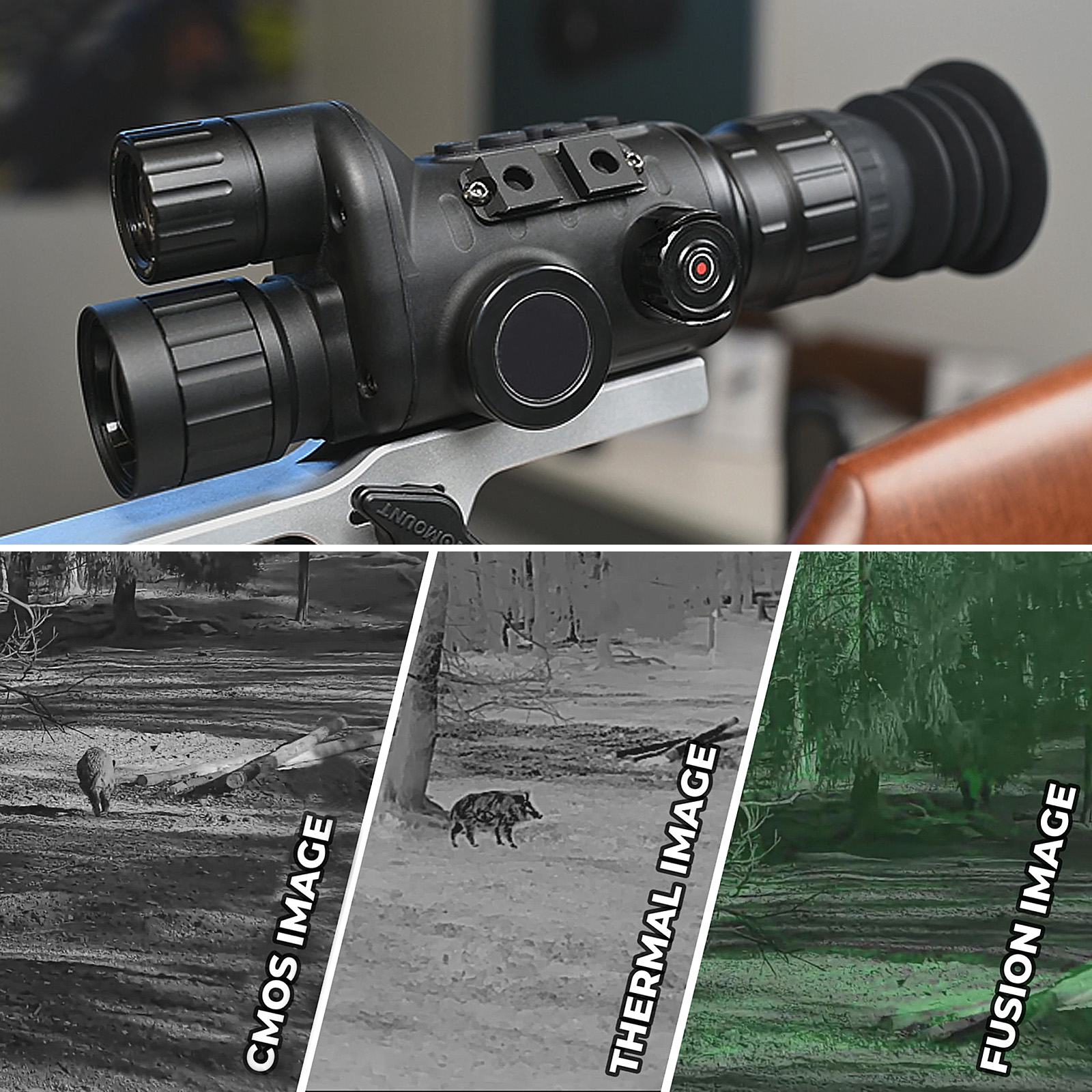 Professional Multi-Purpose 1-6X High Definition Digital + Thermal Military Hunting Monocular Night Vision