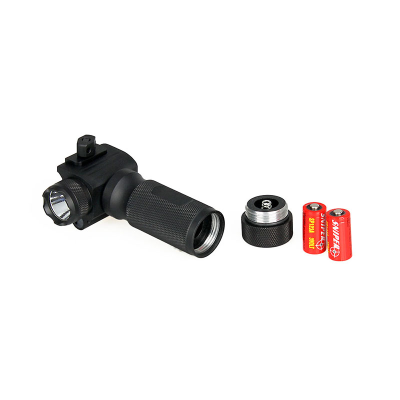 LED quick detachable vertical grip flashlight with red lase CR123A 3v Battery Aluminum
