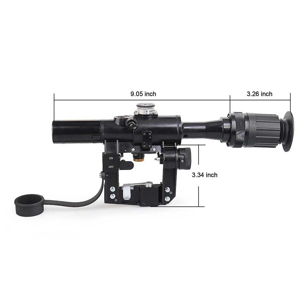 SVD 4X26 Side Mount Red Illuminated Tactical Hunting Riflescope Glass Reticle Optics Sights AK Rifle Sniper Scope