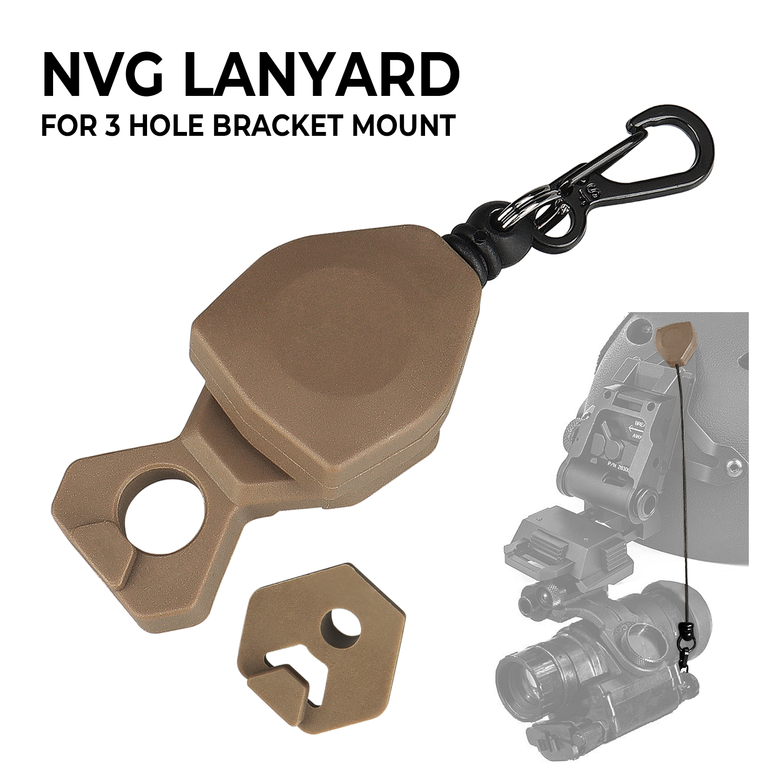 Compact and sturdy night vision device anti-lost lanyard suitable for three-hole bracket