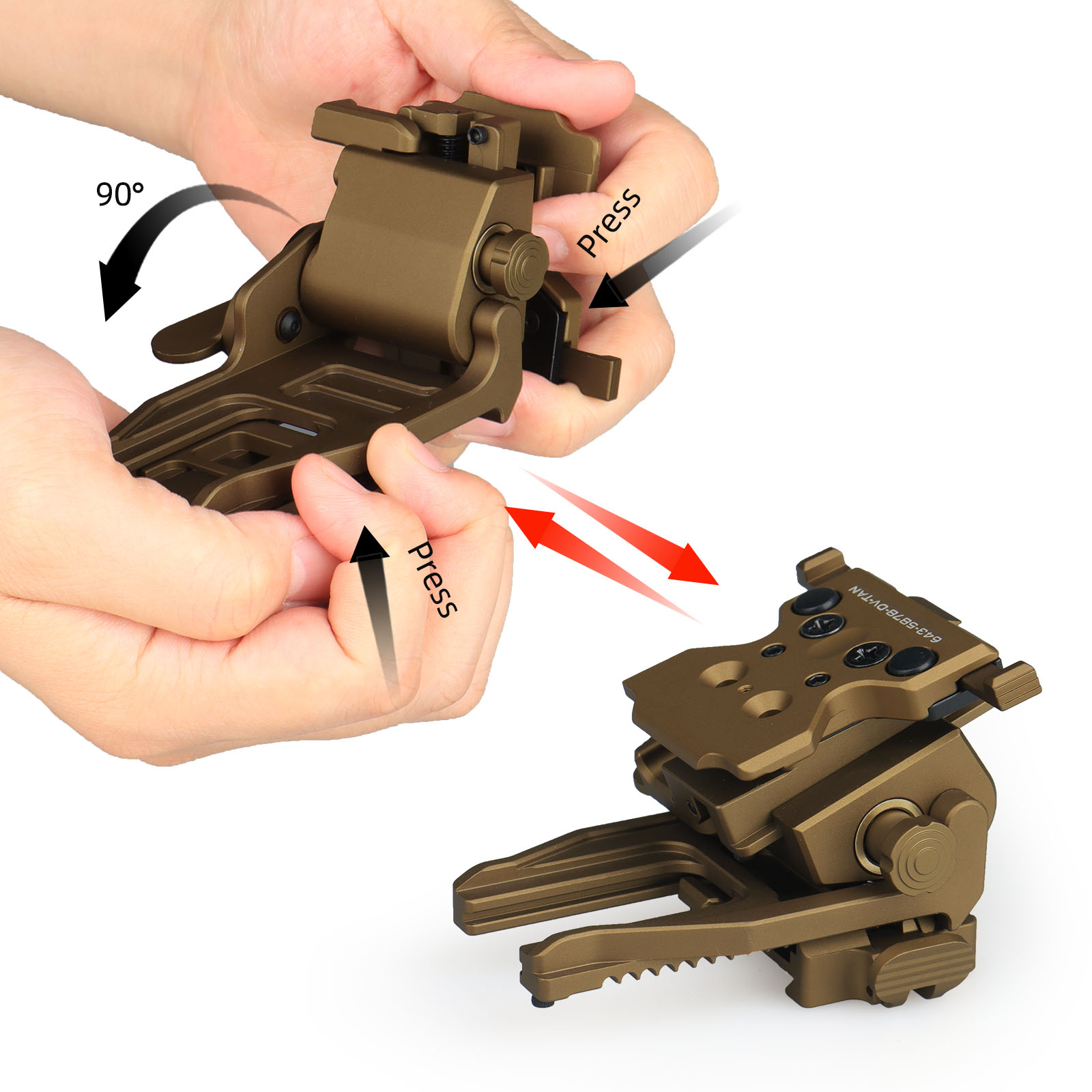 Low Profile Flip-up NVG Mount with Break-Away Fits pvs14/pvs18 Night Vision Goggles