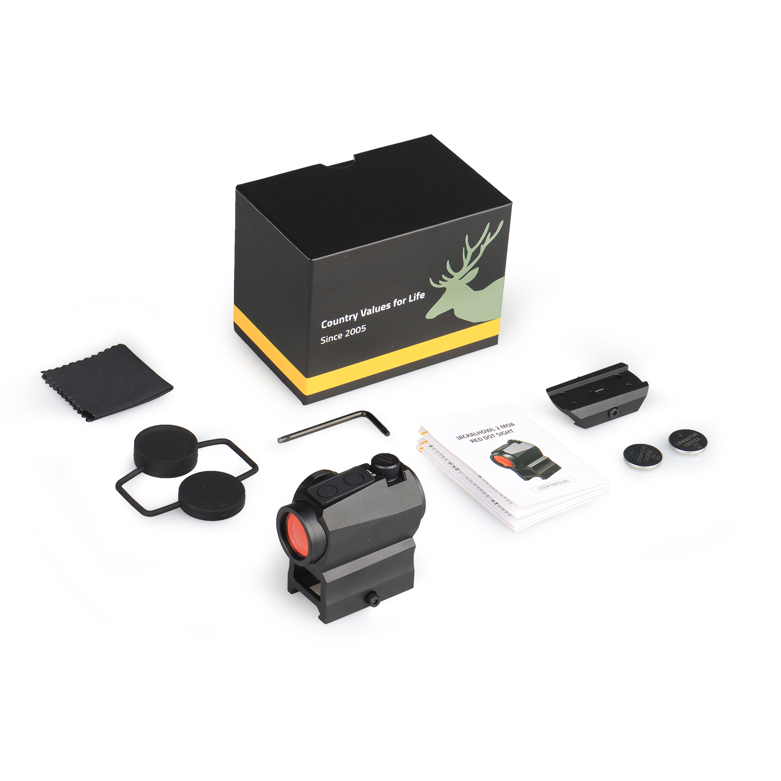 YSS CVLIFE JackalHowl Red Dot Sight 2 MOA Shake Awake Reflex Sight with the Absolute Co-witness and Low Profile Mount