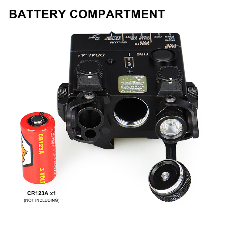 DBAL-A2 (AN/PEQ-15A) Aiming Laser LED Flashlight with Green Laser Dual Beam Aiming Laser - Advanced2