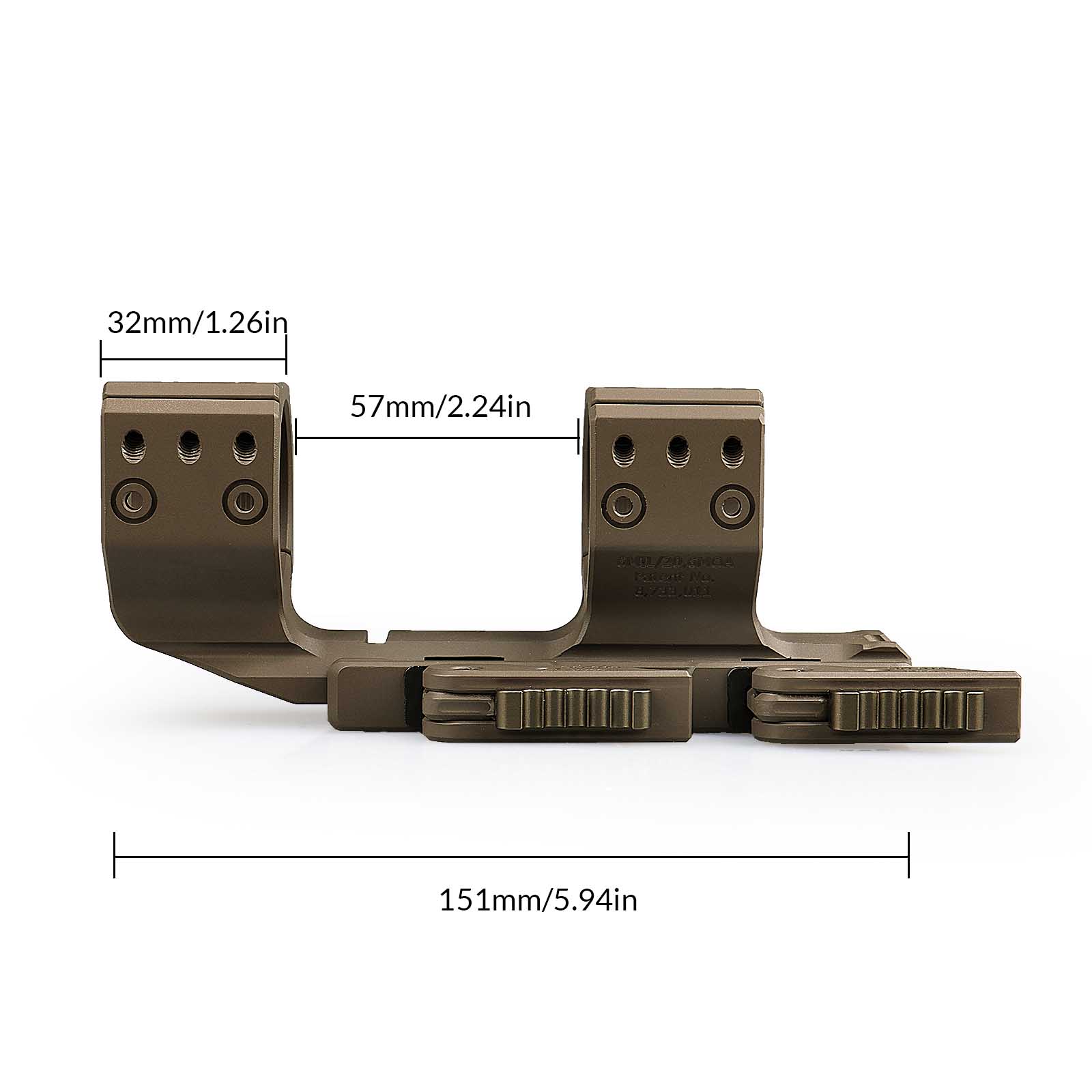 YSS 34mm Cantilever Scope Mount (Quick Detachable Version) - Black
