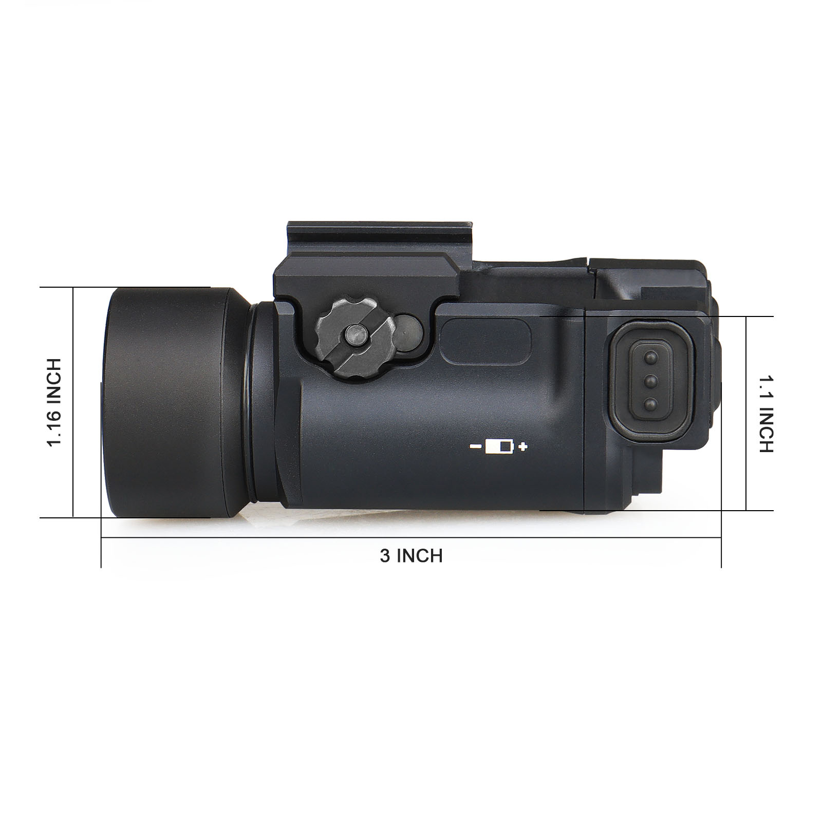 Flashlight IR Range Compatible with any type of with a Picatinny Rail