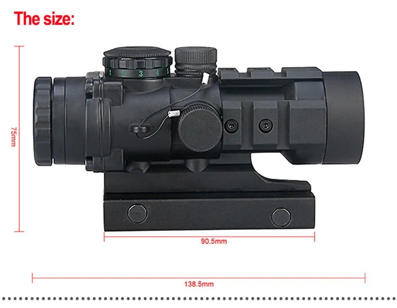 AR-332 Prism Sight 3X Tactical Red Dot Sight Rifle Scope with the NEW Ballistic CQ (Closo Quarters) Reticle