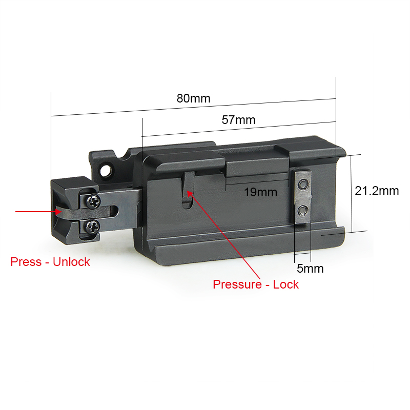Metal MRO2-0105 MRO Red Dot Scope-rail:21.2mm