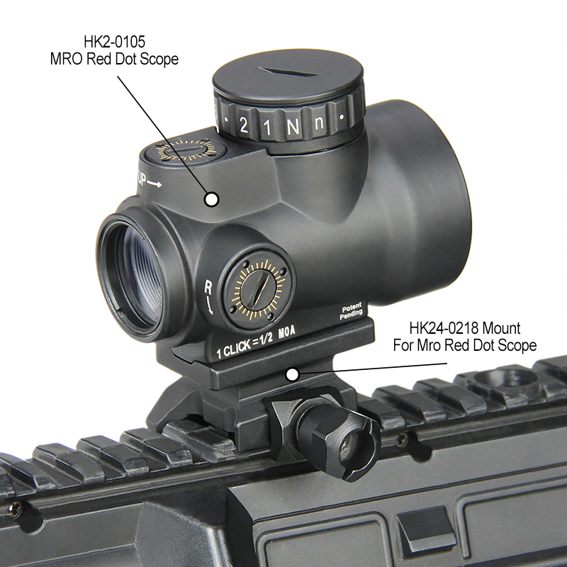 MRO 2.5 MOA Adjustable Red Dot Scope Reflex Sight With 21.2mm Mount For Hunting