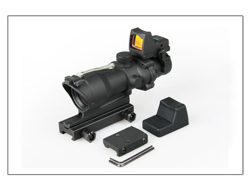 4x32 ACOG Style Fiber Rifle Scopes with Red Dot Sight Best Rfle Scopes Brands for Deer Hunting