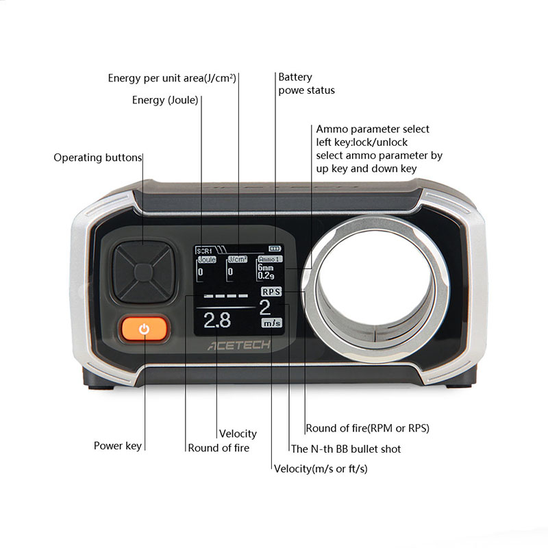 Gun chronograph/Shooting chronograph AC6000 Professional Airsoft Chronograph LCD Display