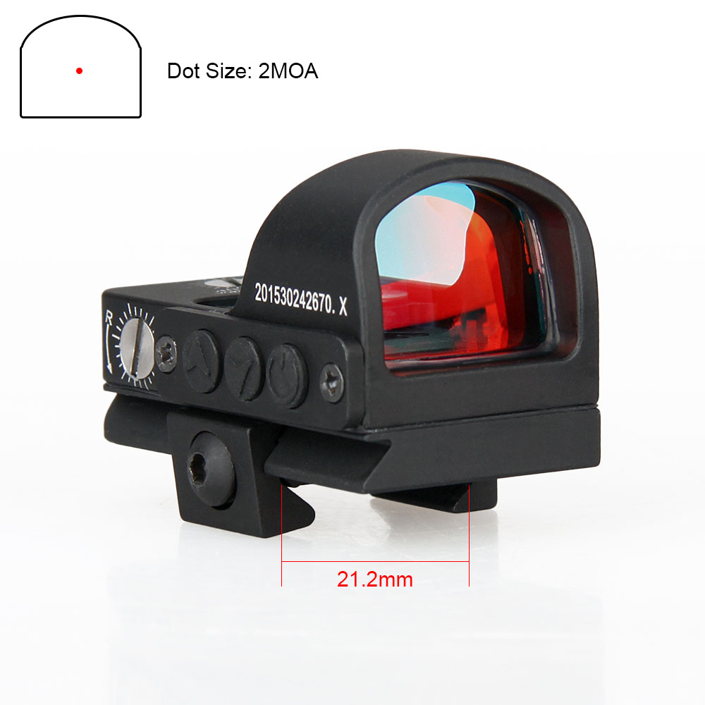 Tactical Mini Red Dot Scope 2MOA Reflex Sight Hunting Scopes Airsoft Gun Rifle Point Sight