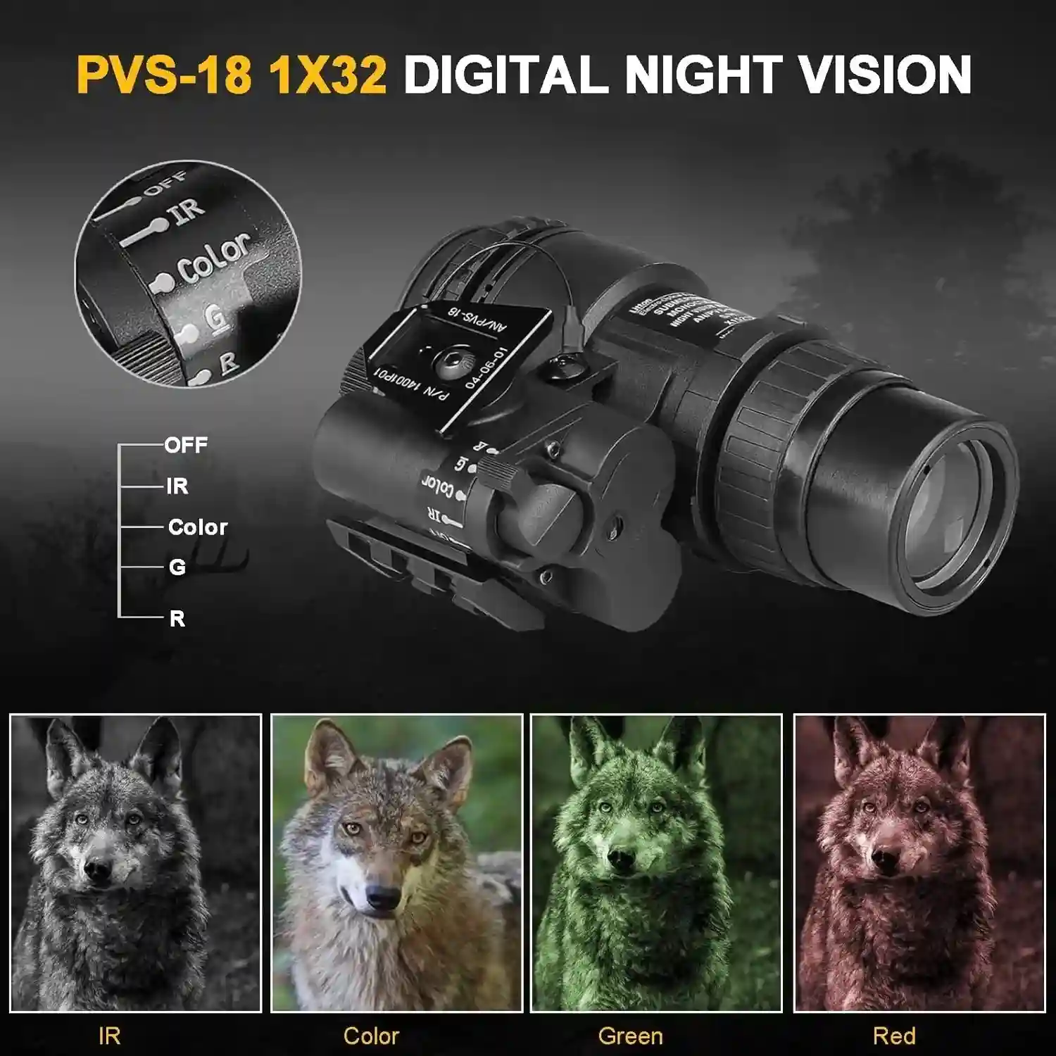 new pvs 18a night vision goggles has four modes