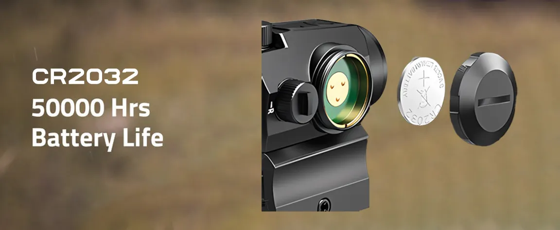 reflex sight battery can ues 50000H.