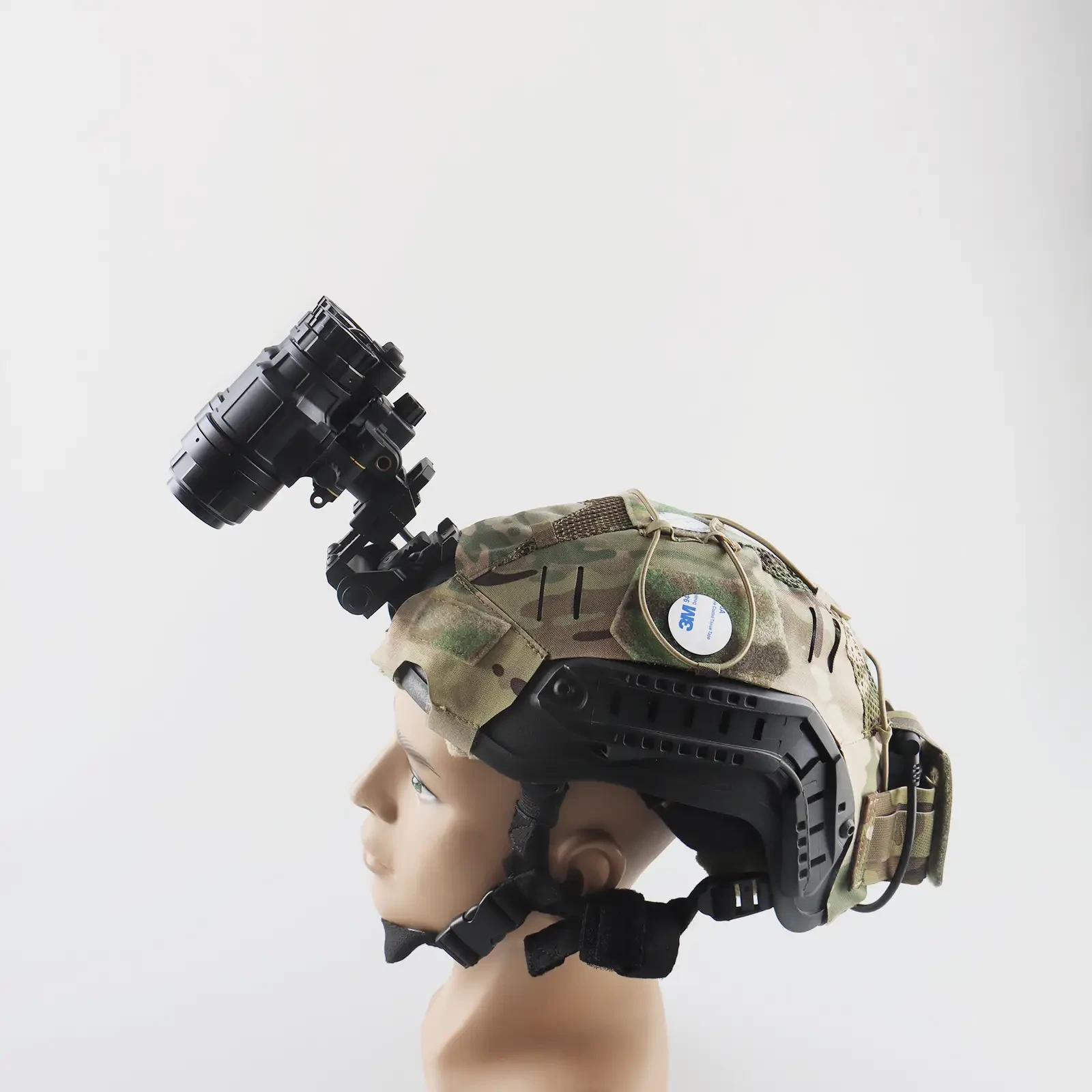 PVS-31 helmet-mounted goggles flipped upward