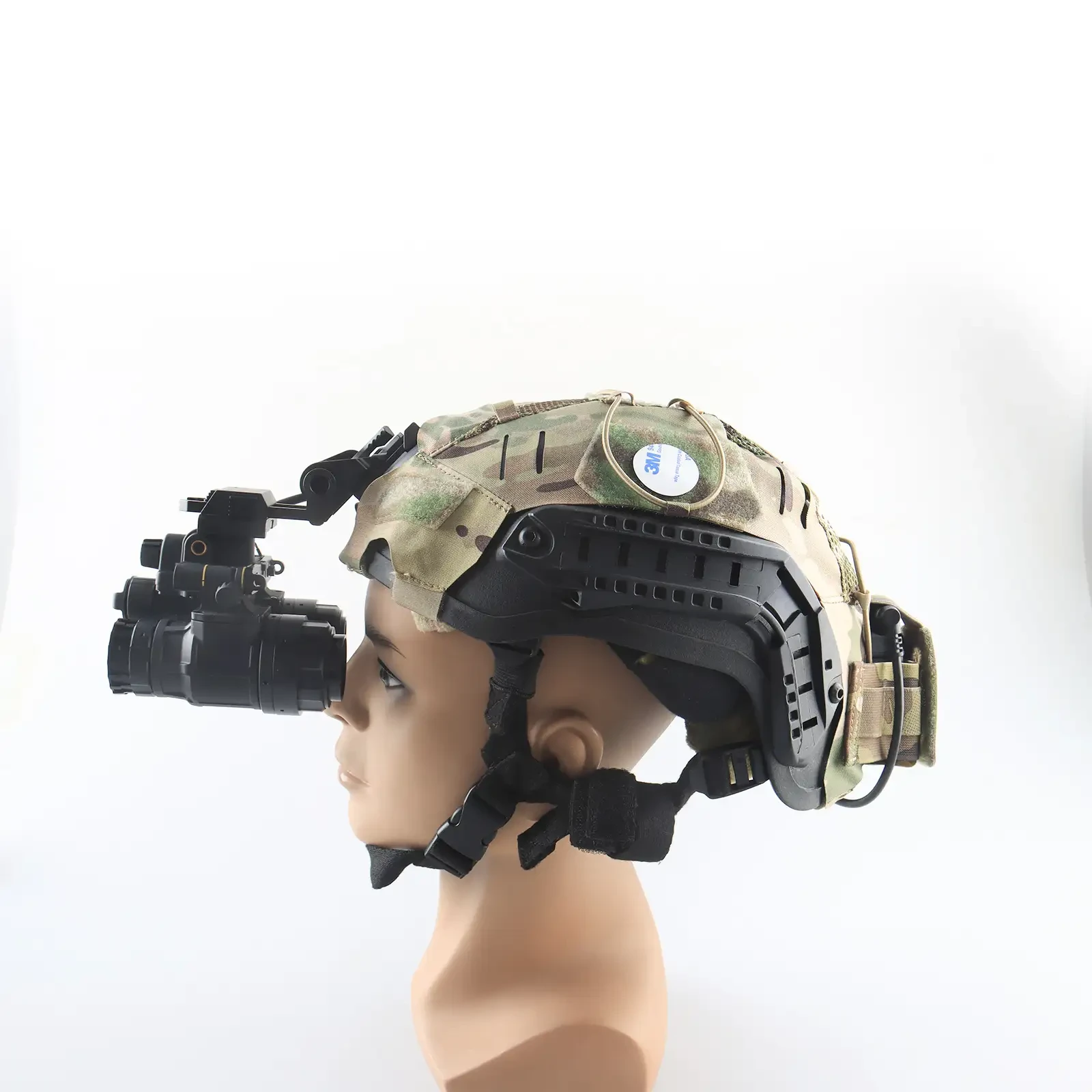 Side view of deployed PVS-31 helmet setup