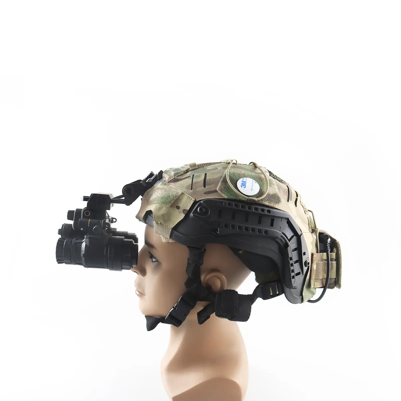 PVS-31 goggles beside helmet mounting arm
