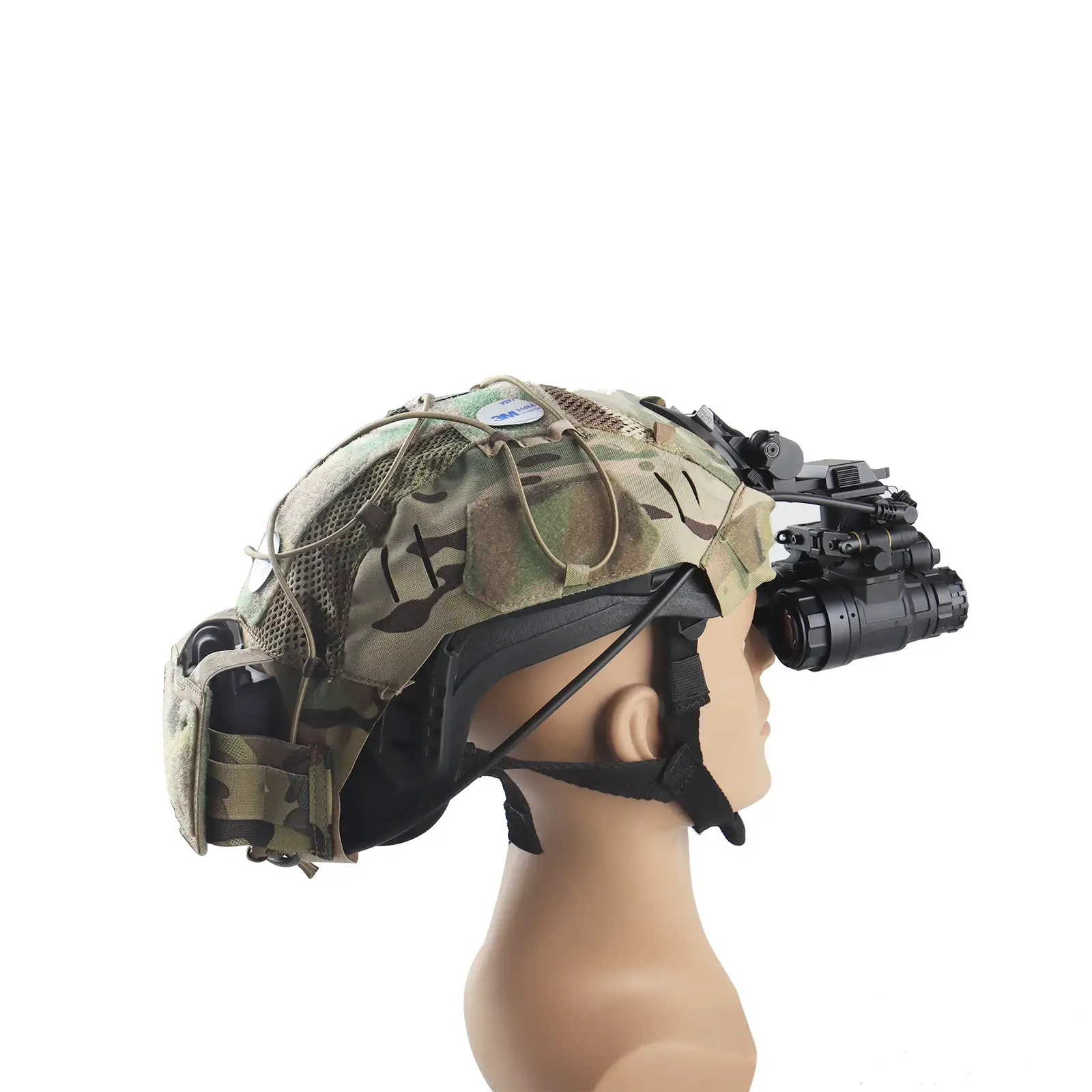 Helmet rear and side view with PVS-31 setup