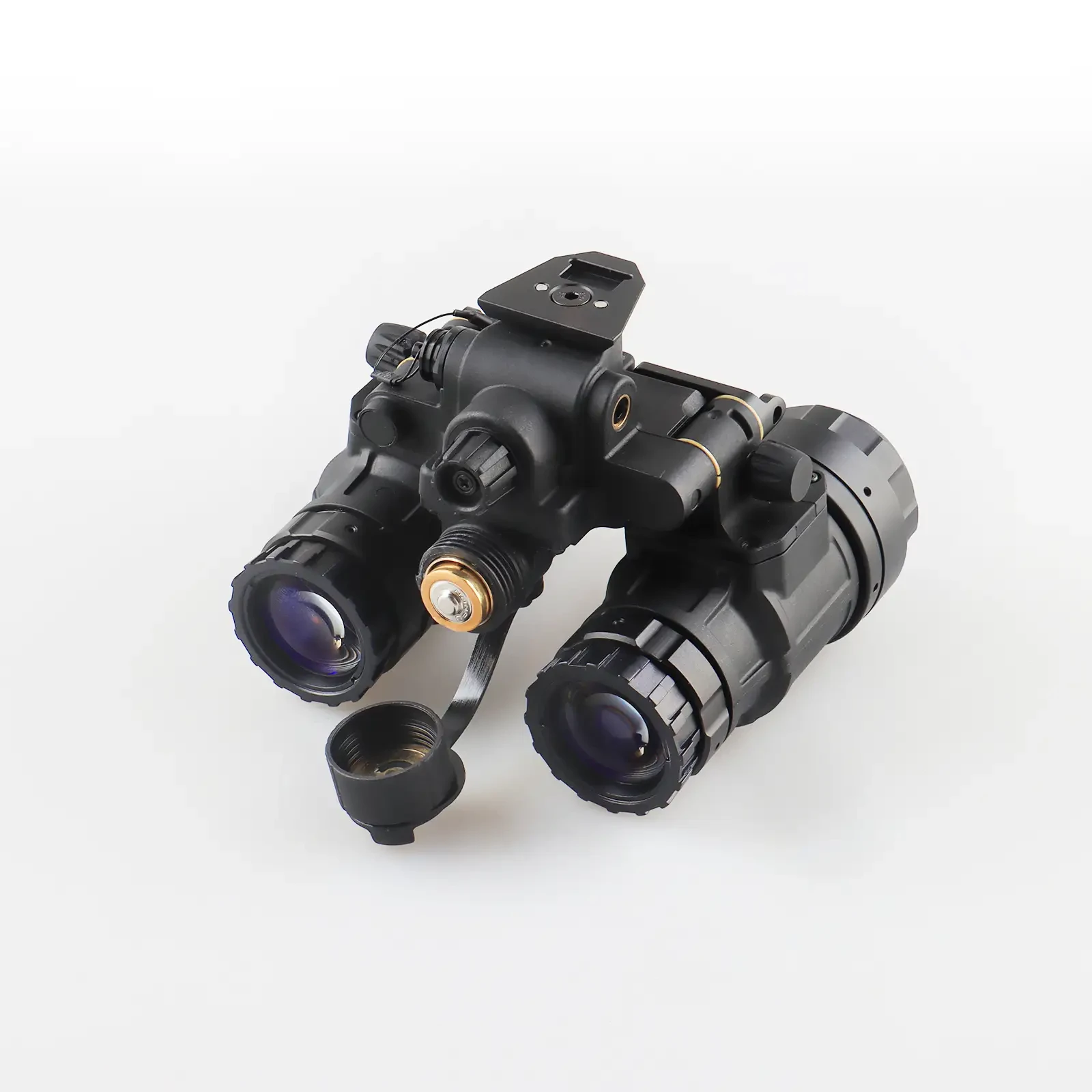 PVS-31 goggles showing dovetail plate and lenses